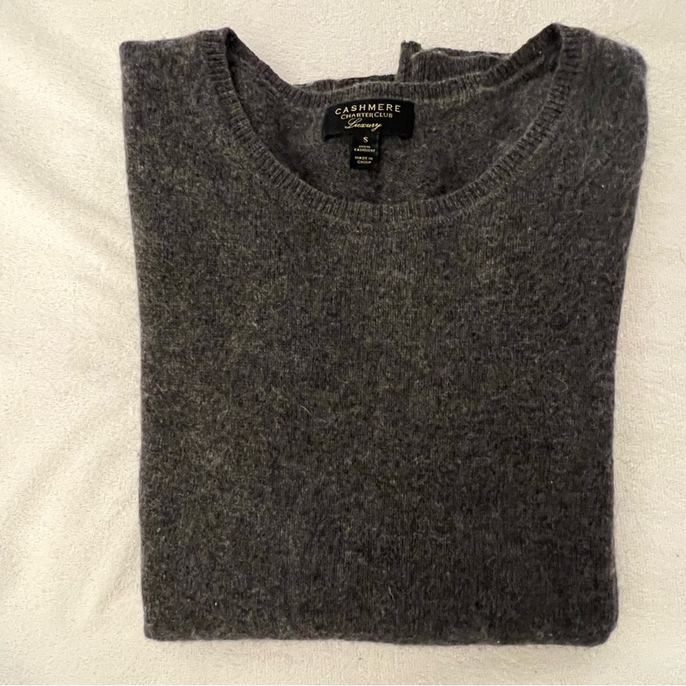 Charcoal Grey 100% Cashmere Sweater